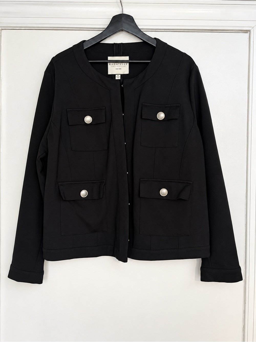 NWOT Bagatelle Collection Black Jacket 2X Silver Buttons